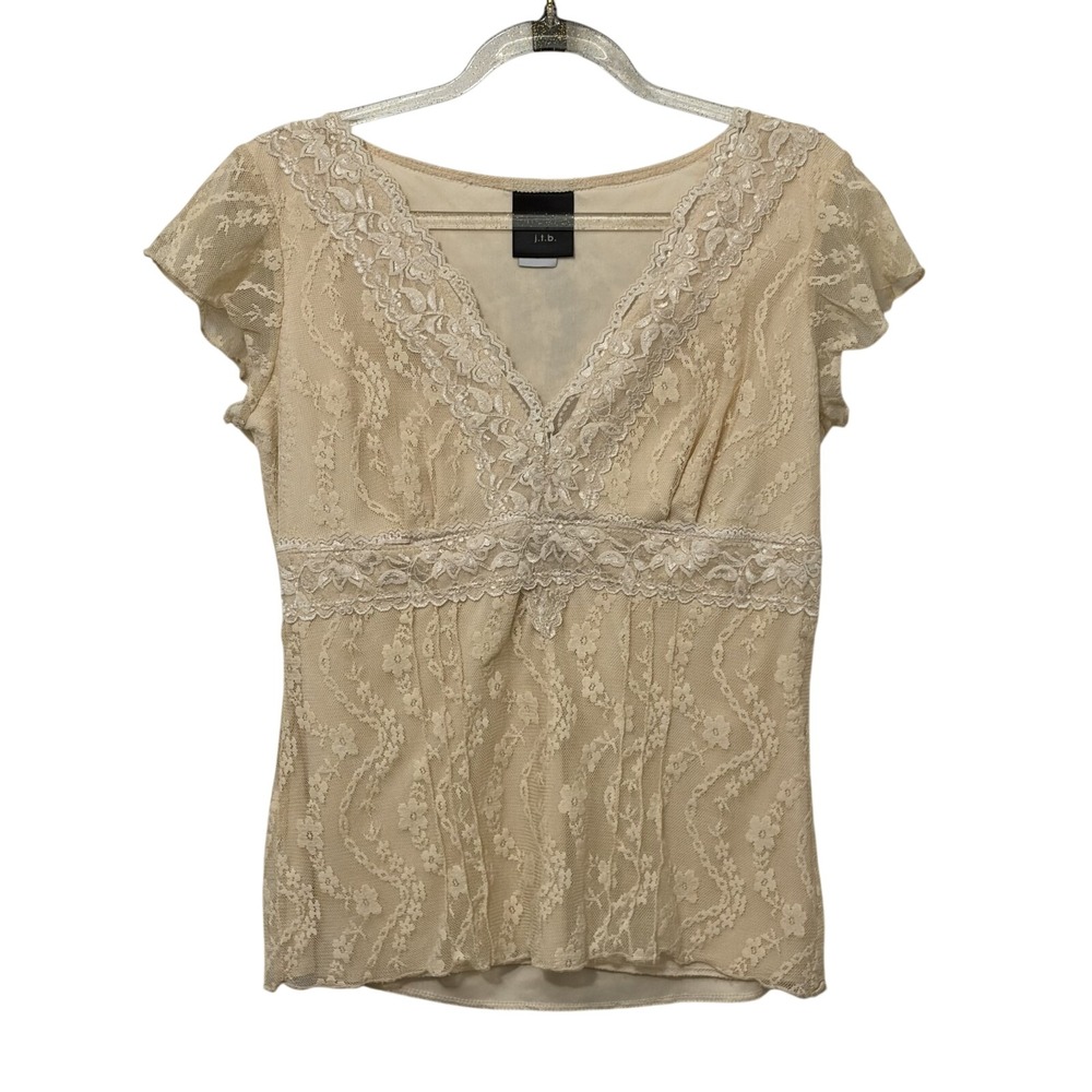 Y2K Babydoll Lace Top S Whimsical Coquette Fairy Floral Feminine Delicate
